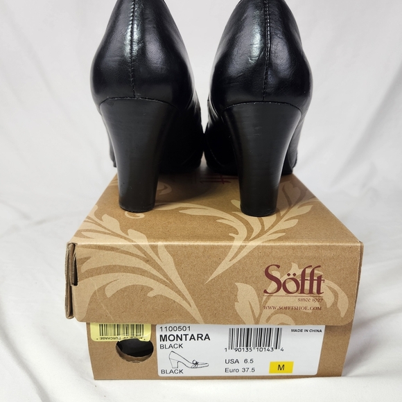 Sofft Black Heels 3" Size 6.5 Loafer Style - Picture 6 of 13